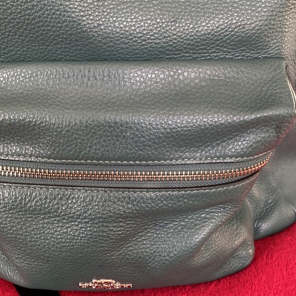 Coach Charlie pebbled leather green backpack - Picture 2 of 10